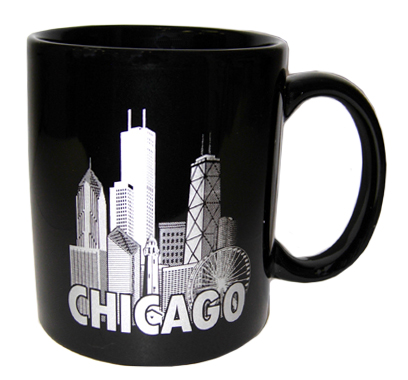 chicago silver skyline mug