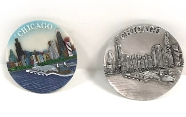 Printtoo Engraved Wooden Illinois Chicago City Fridge Magnet Souvenir Home  Decor 